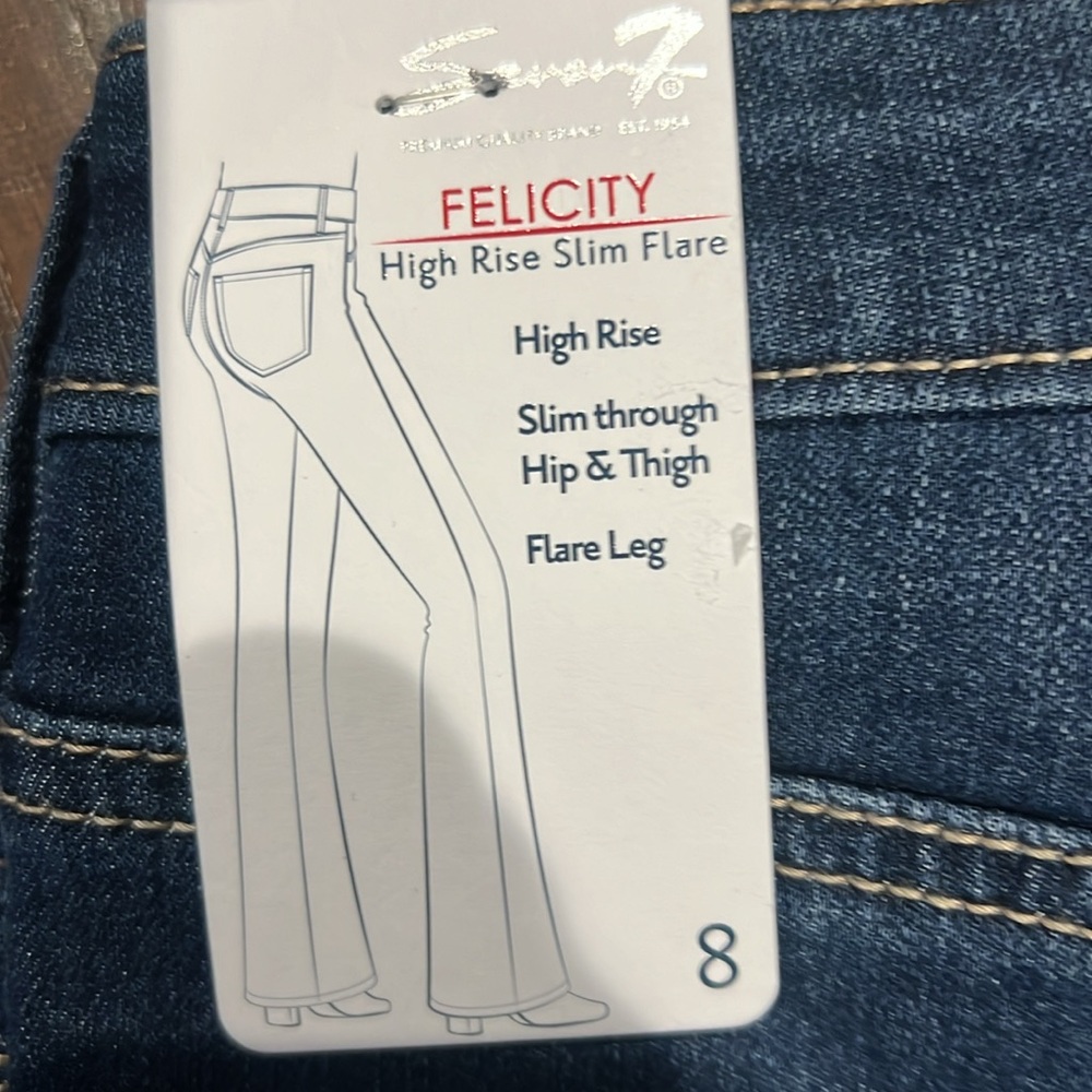 Seven and seven felicity Slim flare, high-rise jeans, blue color, new - Picture 3 of 11